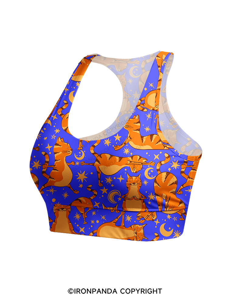 Yoga cats Racerback Sports Bra