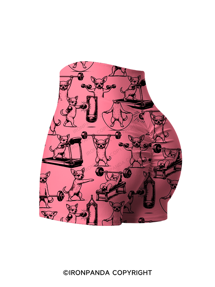 Chihuahua Workout Printed Yoga Shorts