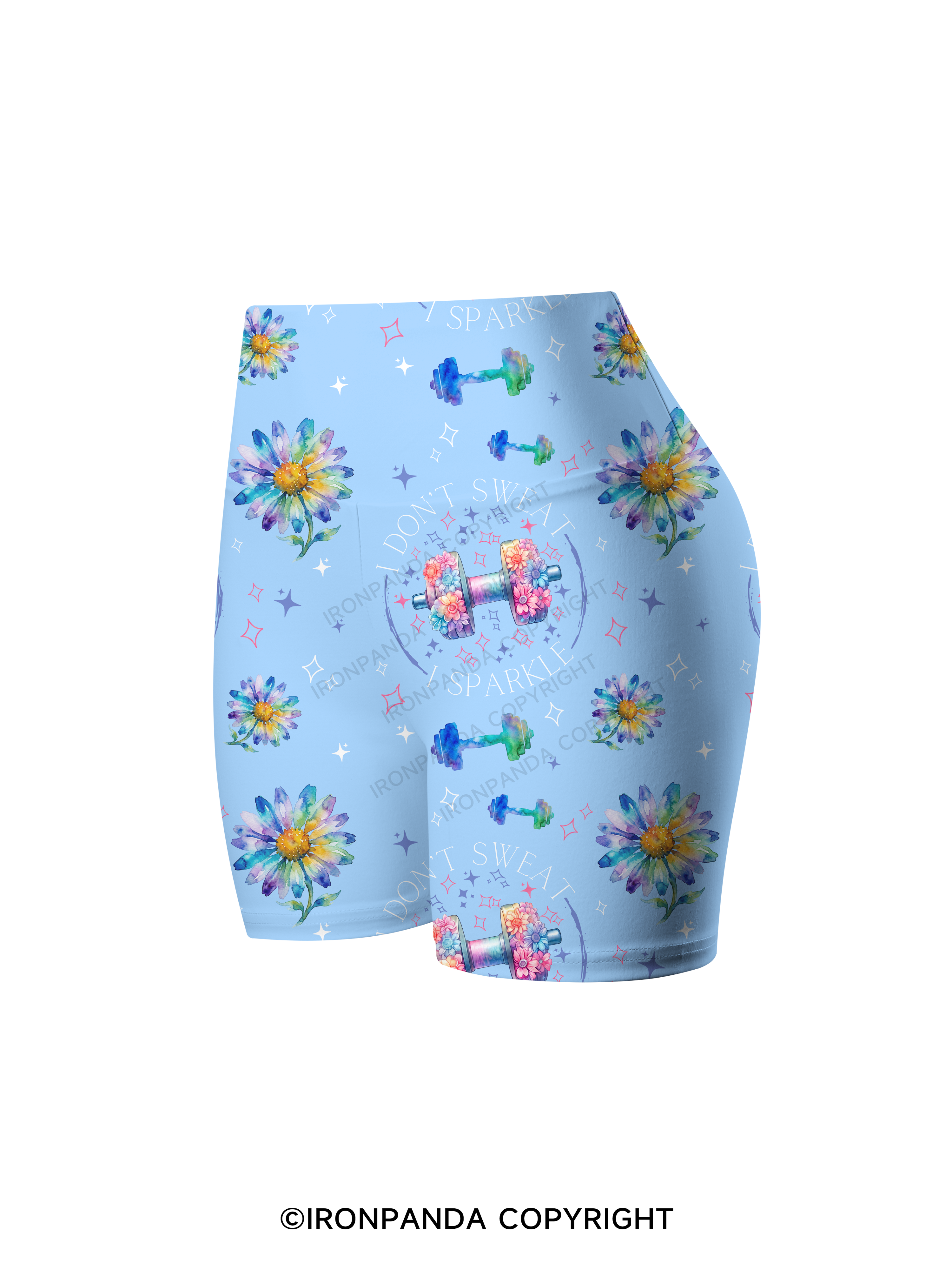 I DON'T SWEAT I SPARKLE GYM Printed Yoga Cycling Shorts
