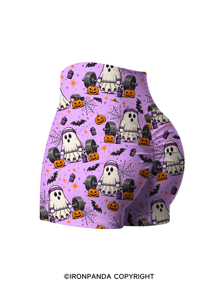 Creep It Lifting Ghost Printed Yoga Shorts