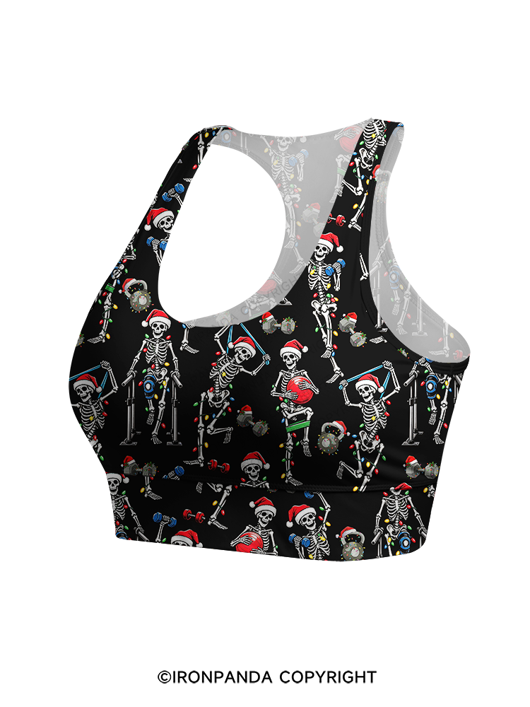Funny Skeleton Racerback Sports Bra
