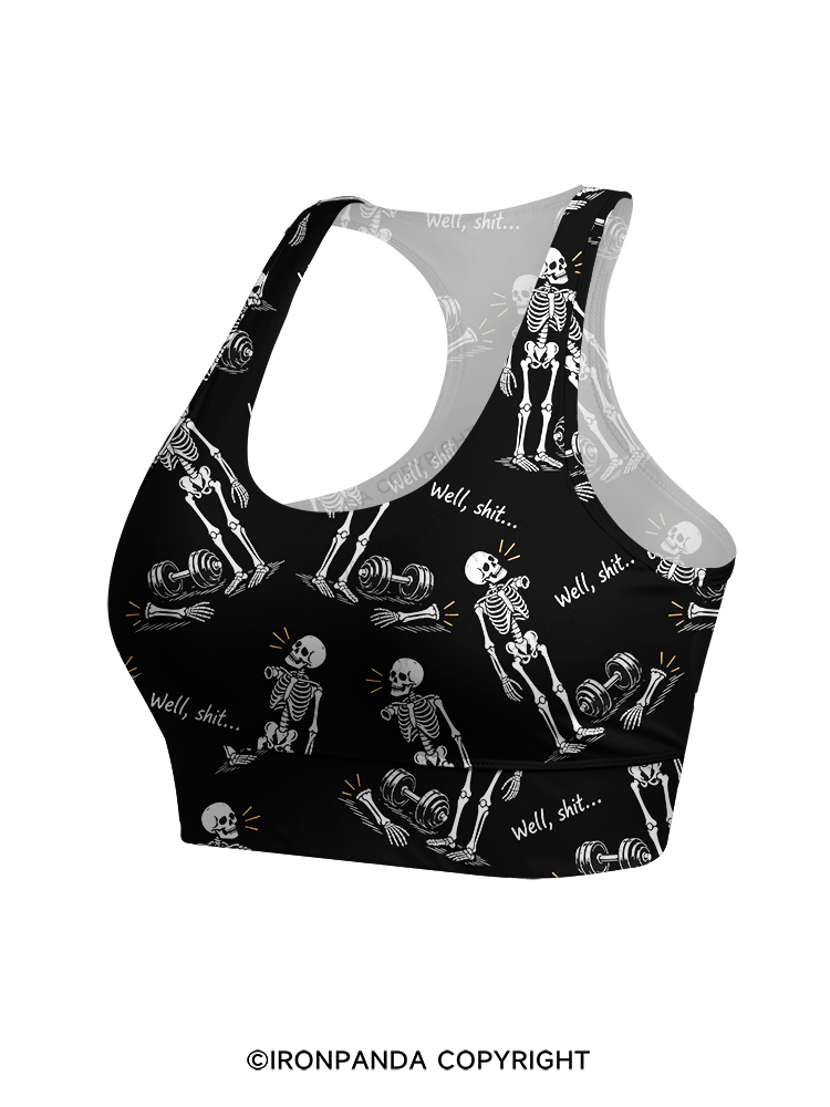 Well Shit Skeleton Racerback Sports Bra
