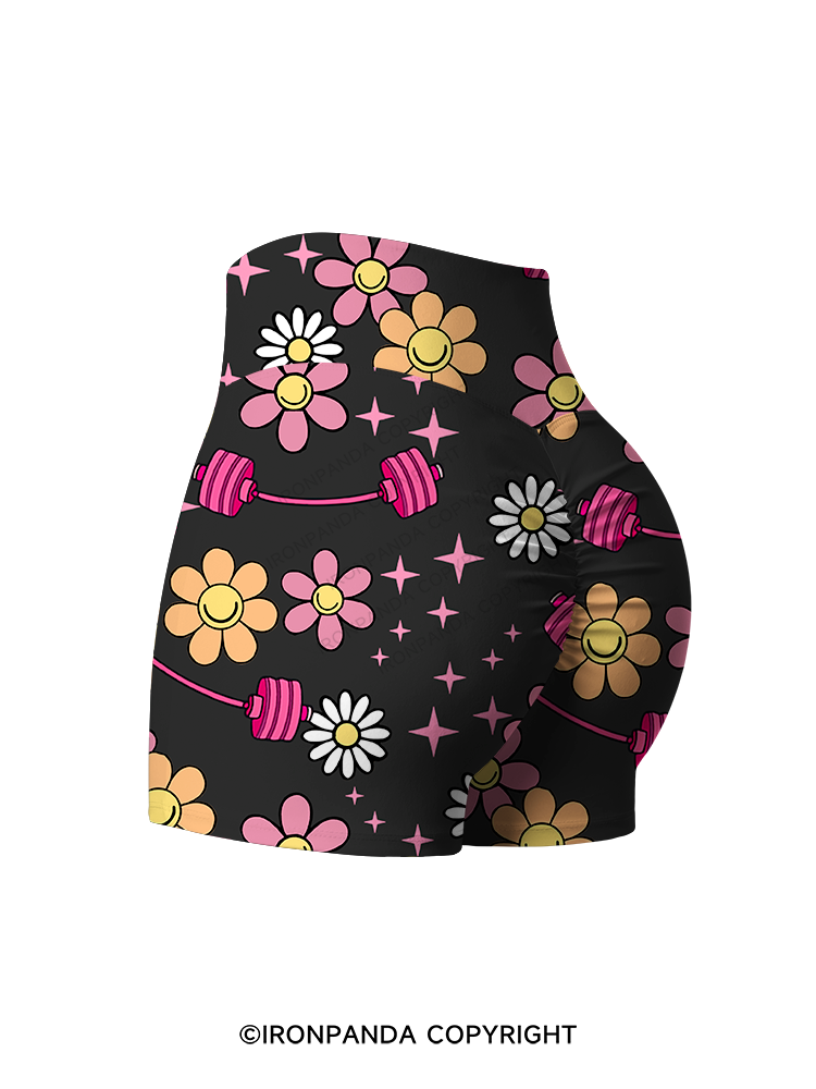 Sparkle & Bloom Printed Yoga Shorts