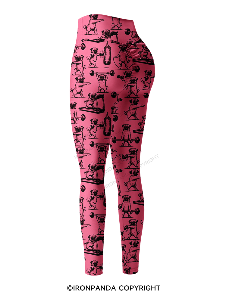 Pug Workout Yoga Printed Yoga Pants