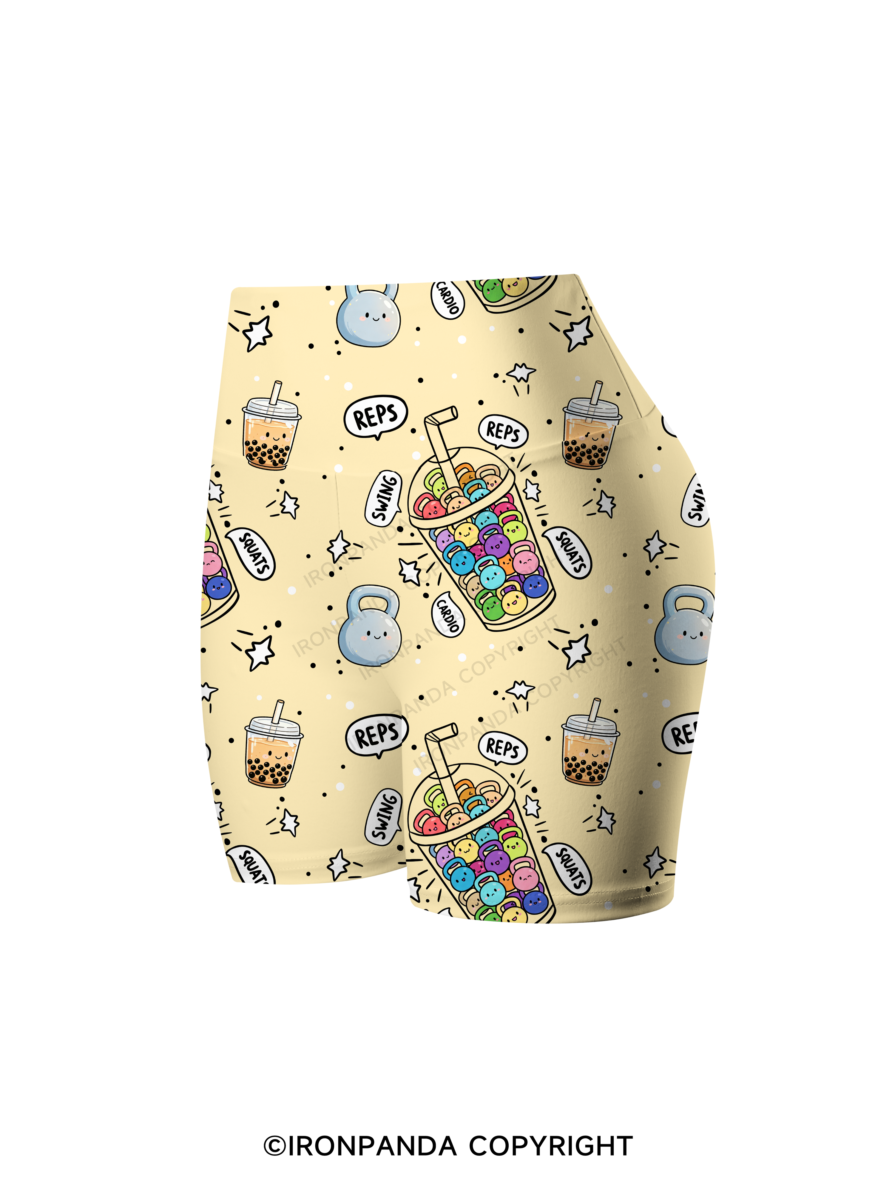 Fuel Your Strength Fitness Printed Yoga Cycling Shorts
