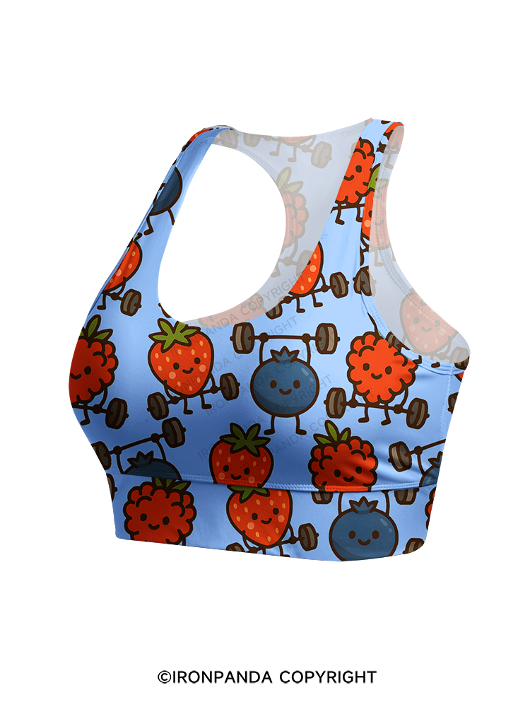 BERRY STRONG Racerback Sports Bra