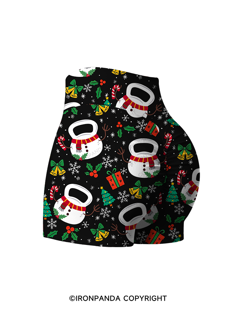 Frosty Kettlebell Printed Yoga Shorts