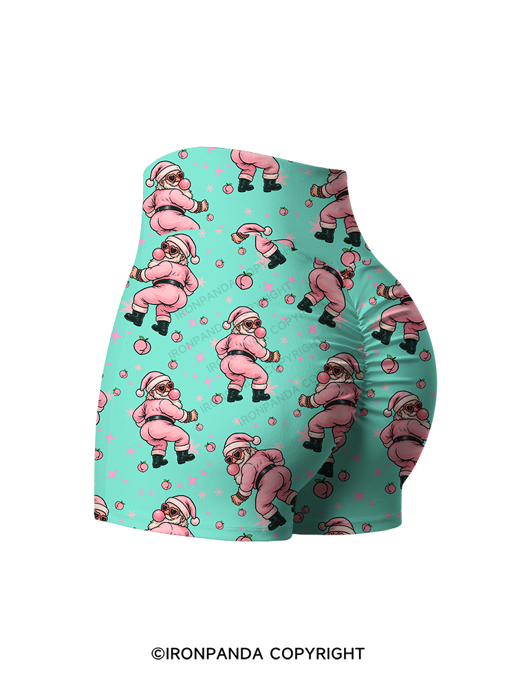 MERRY THICC-MAS Fitness Printed Yoga Shorts