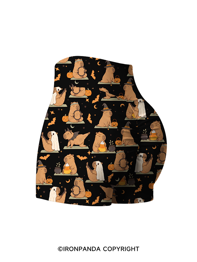 Capybara Pilates Printed Yoga Shorts