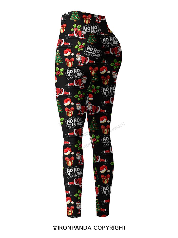 Ho Ho Hold the Plank Printed Yoga Pants