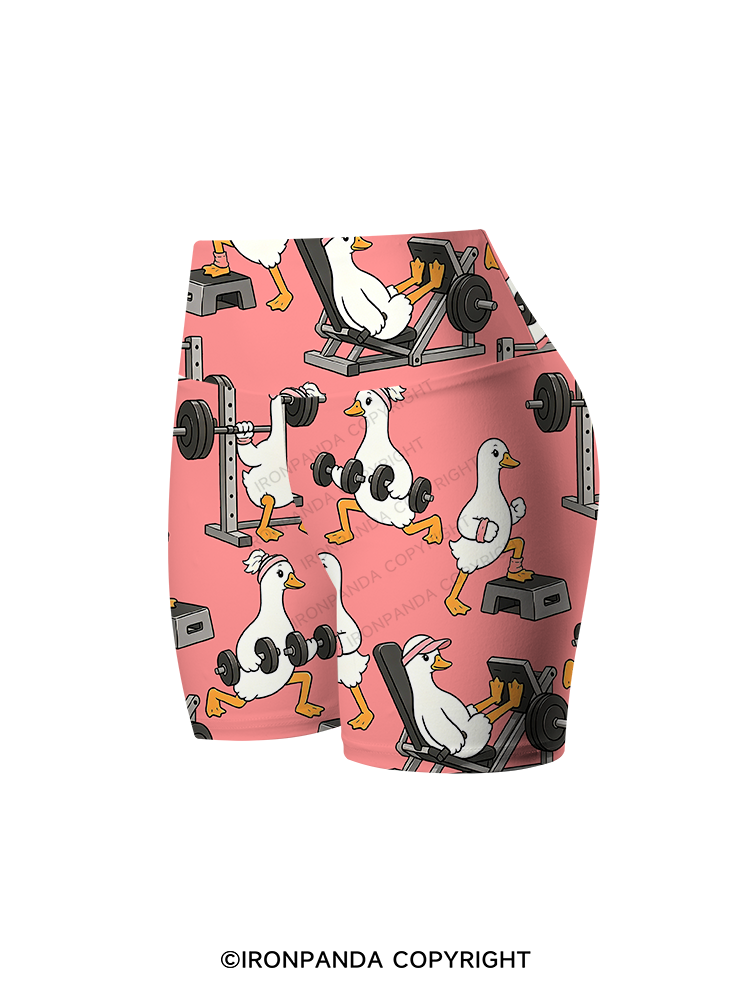 Full Duck Power, Burning Calories Printed Yoga Cycling Shorts