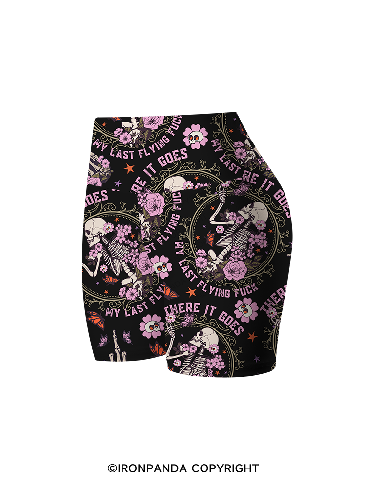 There It Goes My Last Flying Printed Yoga Cycling Shorts