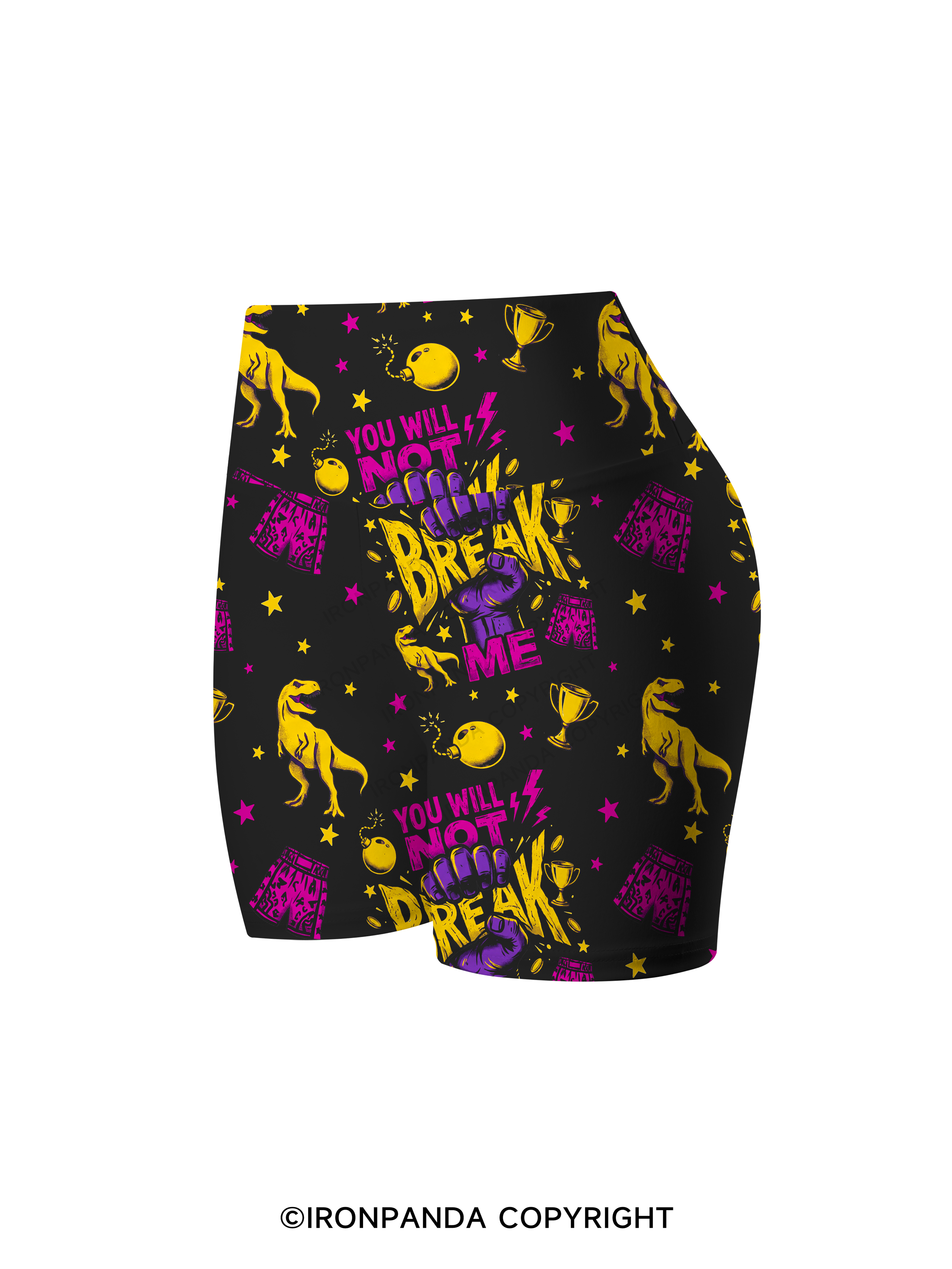 You Will Not Break Me Printed Yoga Cycling Shorts