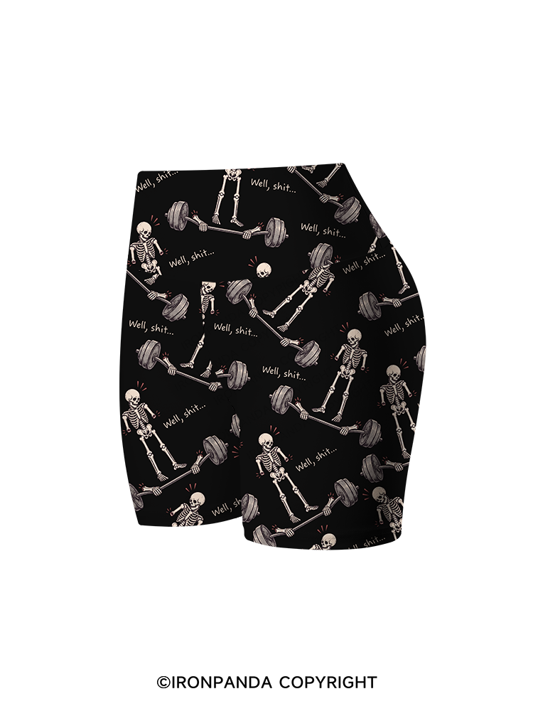 Well Shit Printed Yoga Cycling Shorts