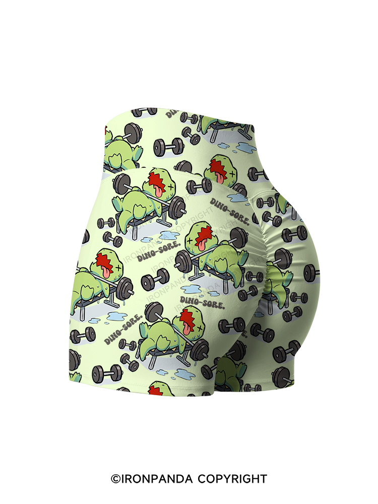 DINO-SORE Printed Yoga Shorts
