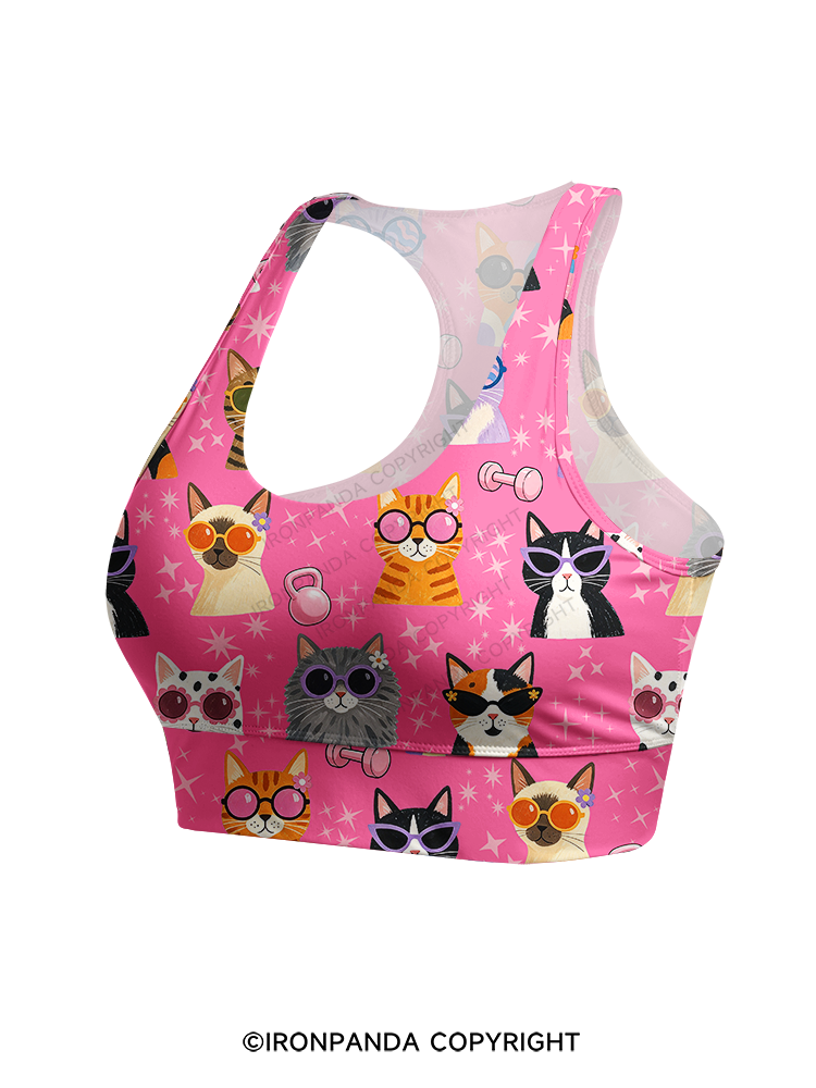 COOL CATS FITNESS PARTY Yoga Racerback Sports Bra