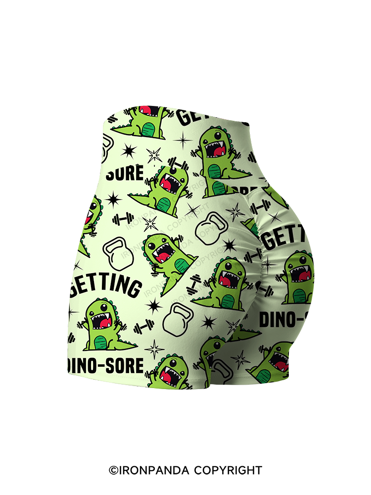 Getting Dino-Sore Printed Yoga Shorts