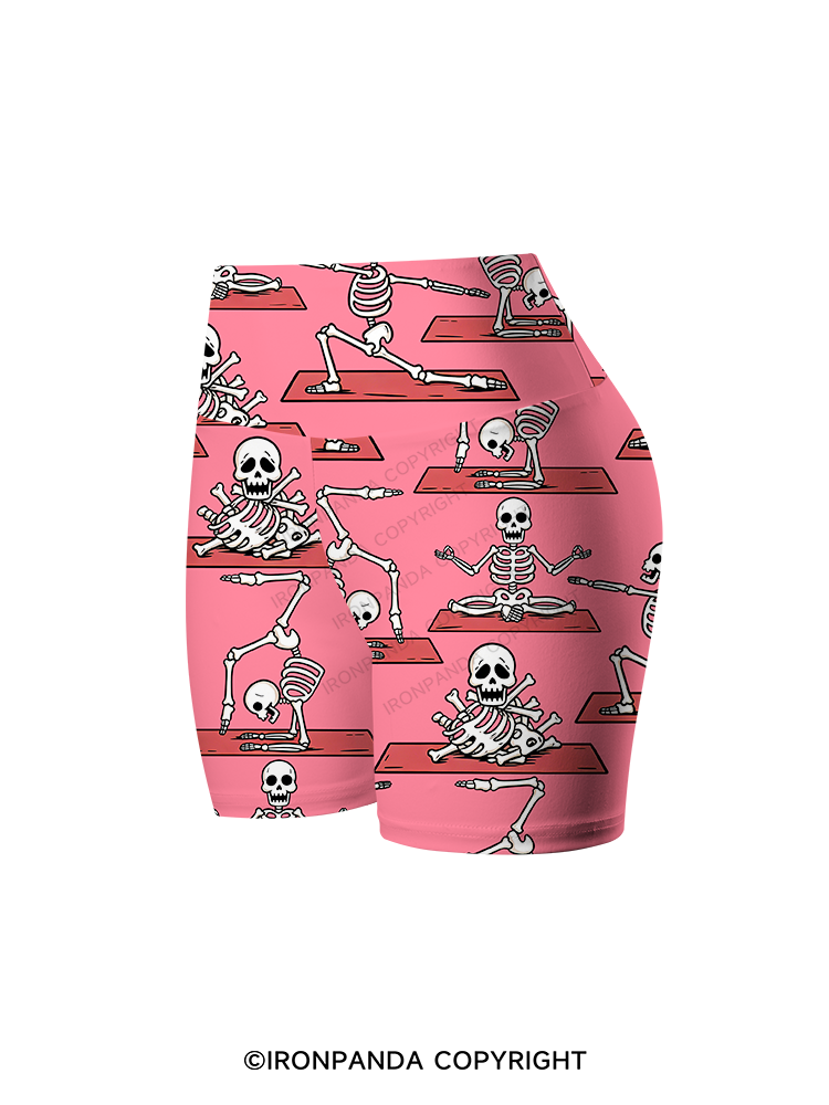 Yoga Skeleton Printed Yoga Cycling Shorts