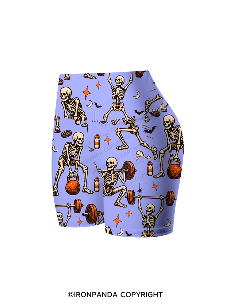 Spooky Exercise Printed Yoga Cycling Shorts
