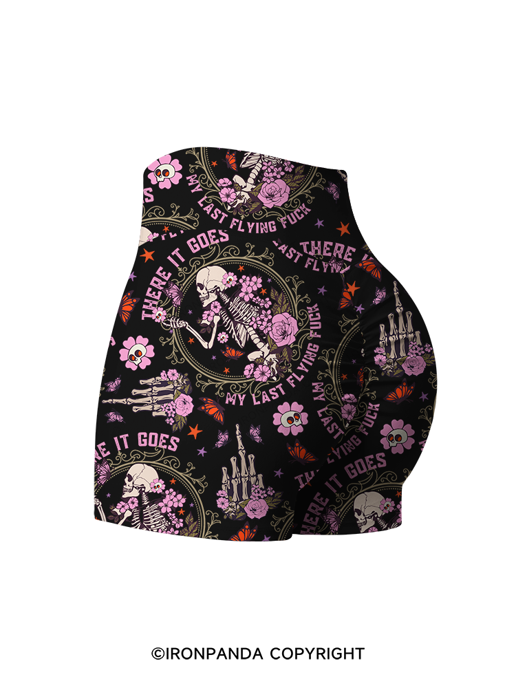 There It Goes My Last Flying Printed Yoga Shorts