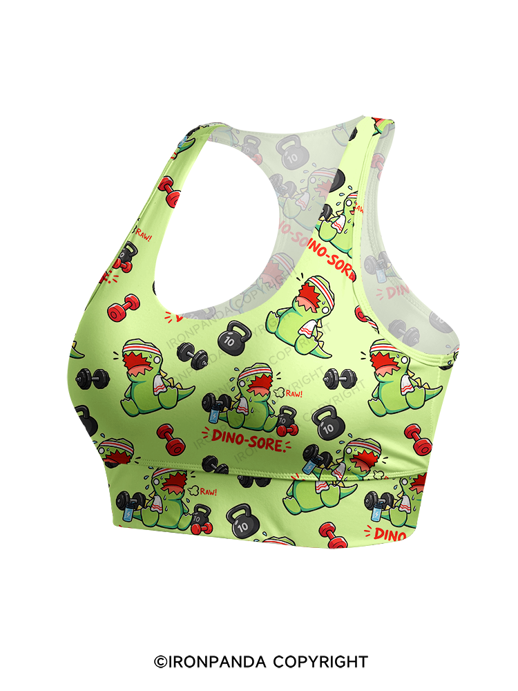 DINO-SORE GYM Racerback Sports Bra