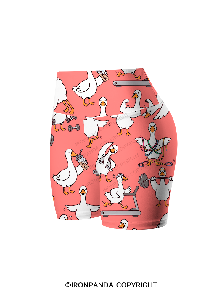 Silly Goose Gym Printed Yoga Cycling Shorts