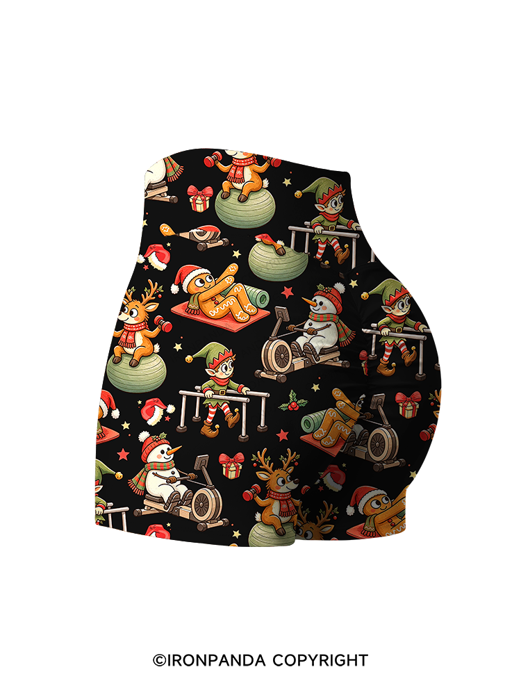 Physical Therapy Christmas Printed Yoga Shorts