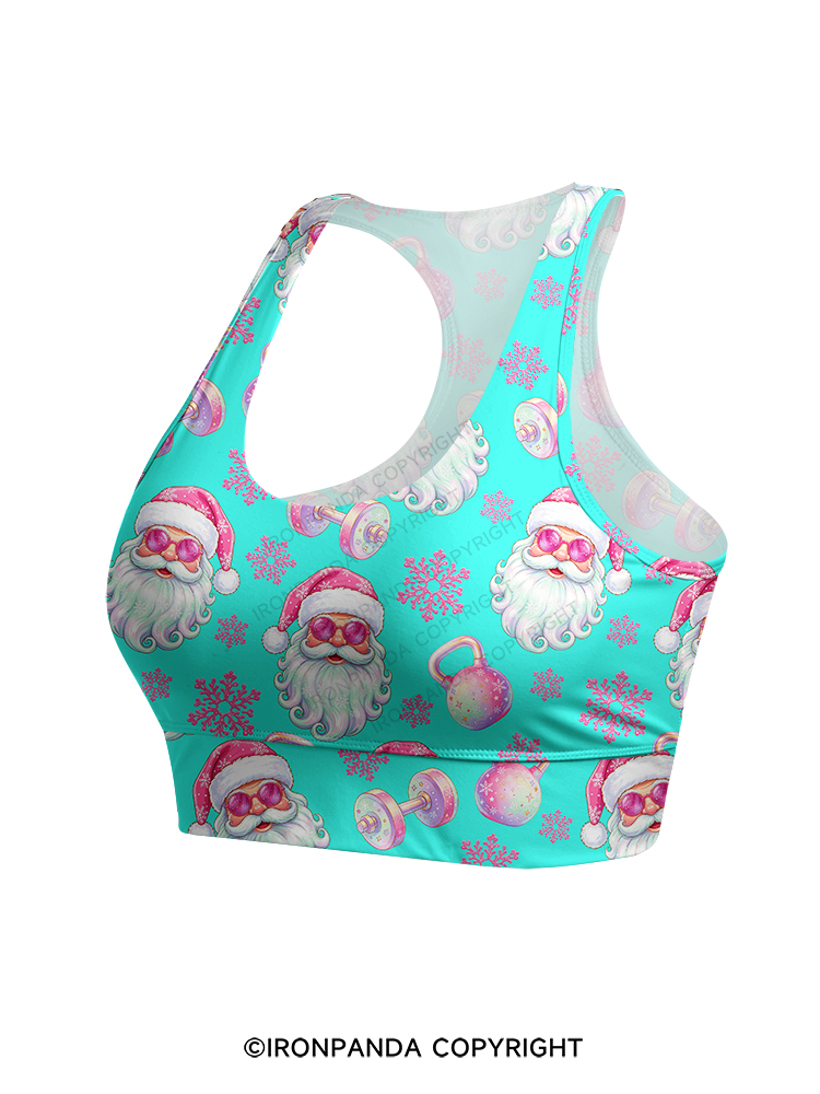 MACARON FITNESS SANTA CLAUS Yoga Racerback Sports Bra