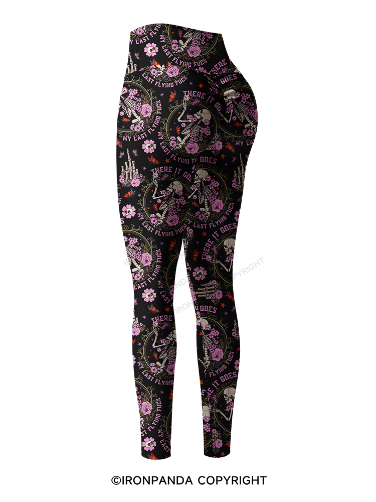 There It Goes My Last Flying Printed Yoga Pants