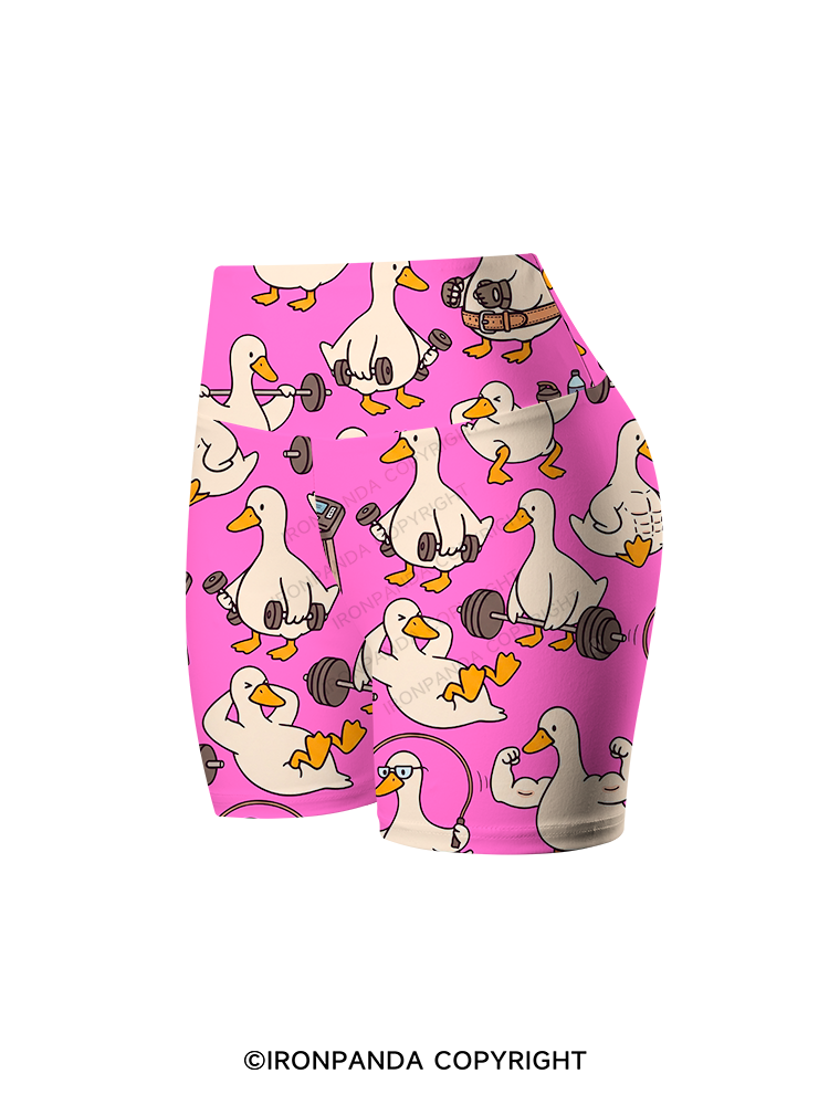 Quack Gym Printed Yoga Cycling Shorts