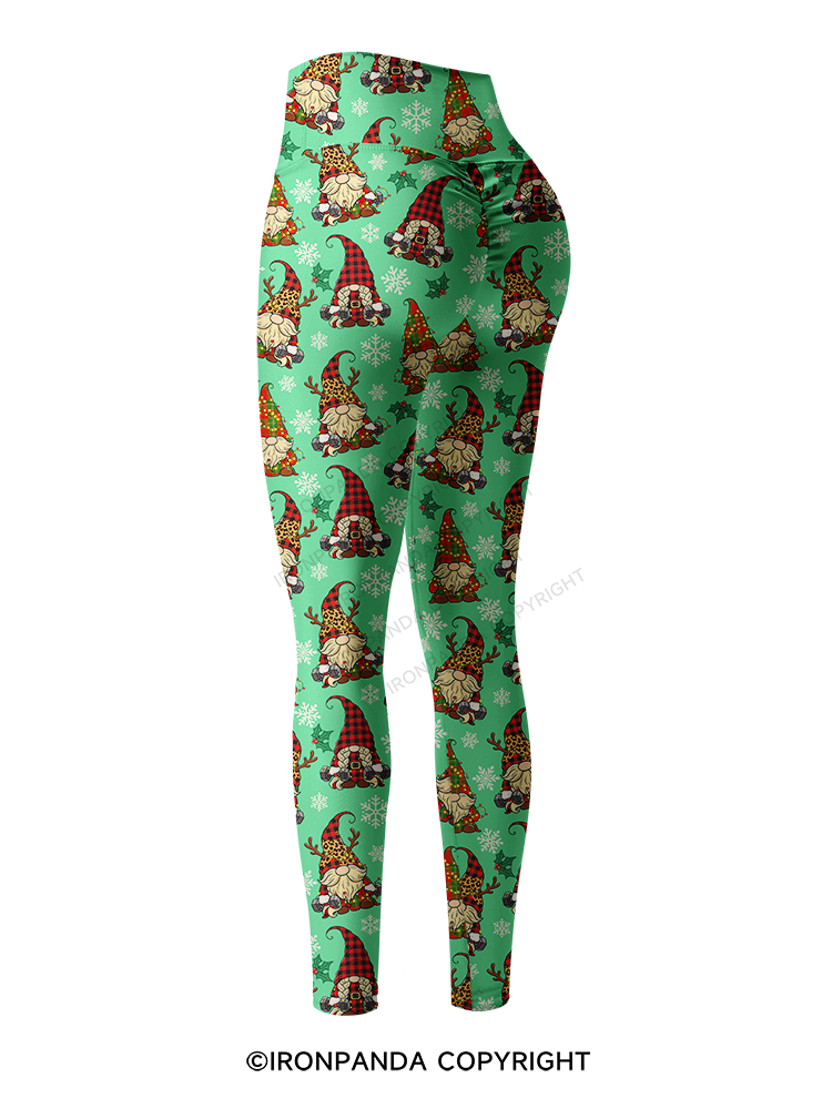 Fitness Christmas Elf Printed Yoga Pants
