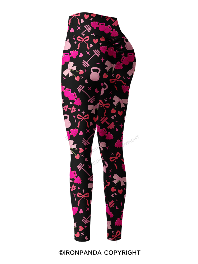 PINK POWER SWEETHEART Printed Yoga Pants
