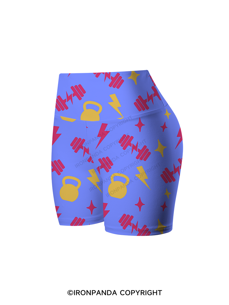 Power Spark Printed Yoga Cycling Shorts