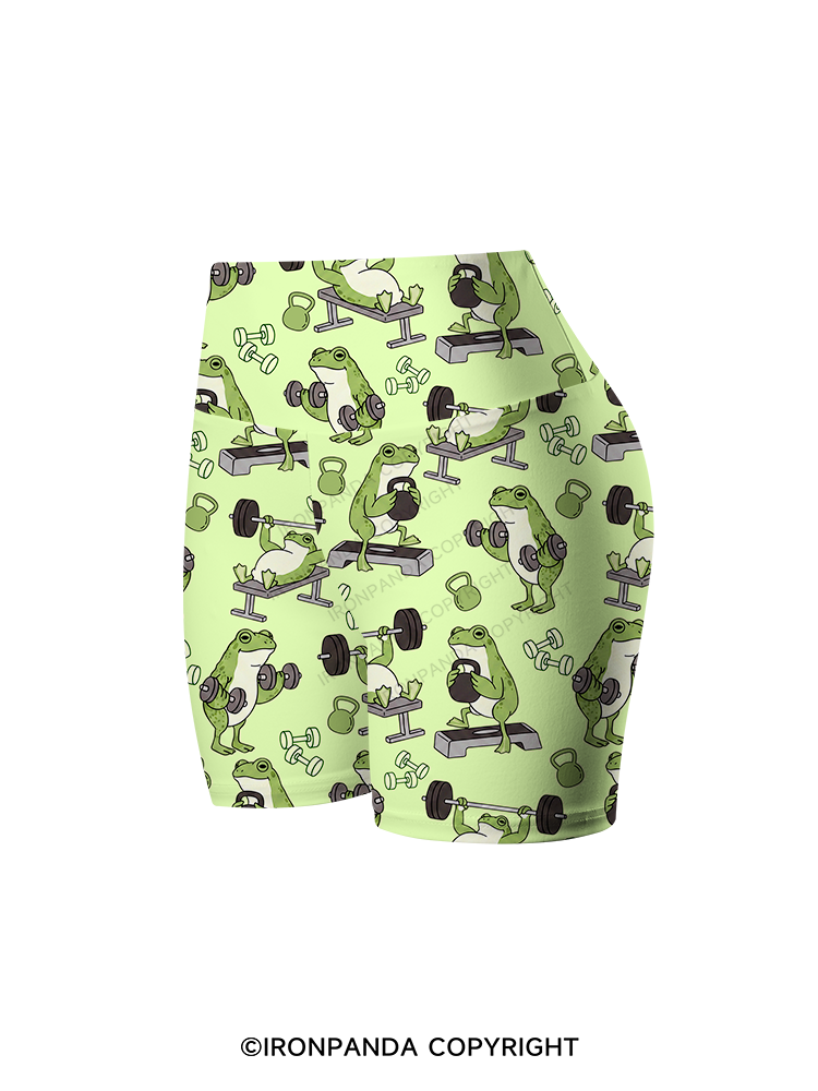 Frog Gym Printed Yoga Cycling Shorts