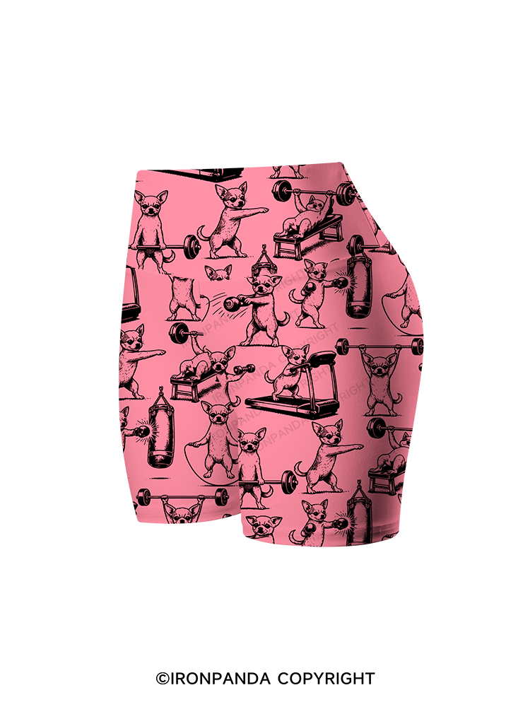 Chihuahua Workout Printed Yoga Cycling Shorts