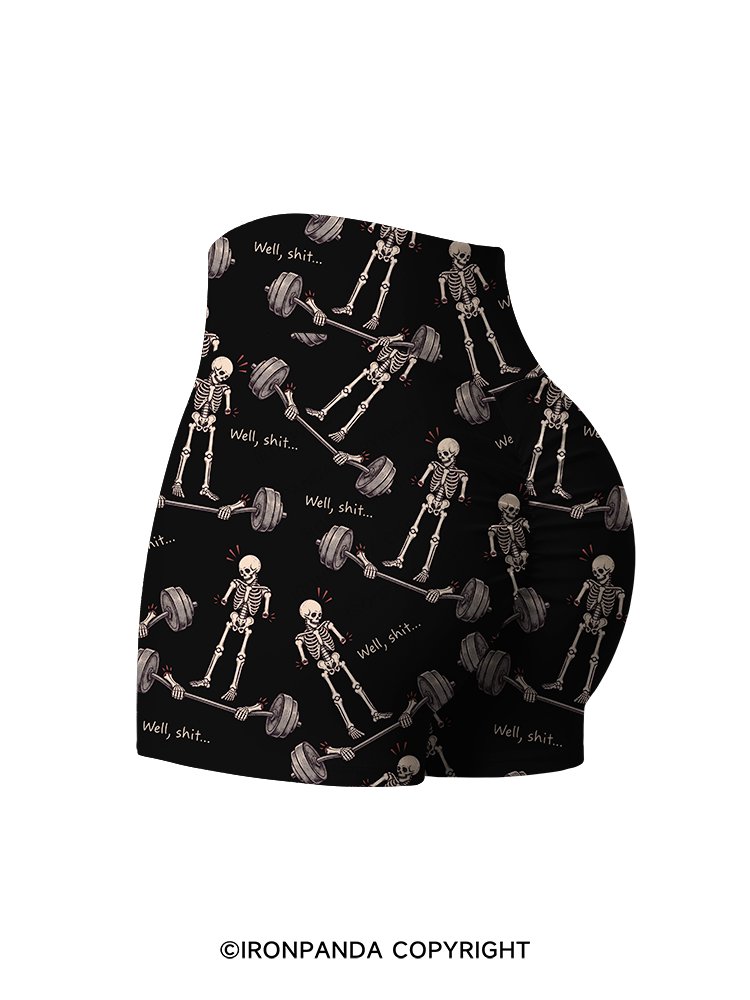 Well Shit Printed Yoga Shorts