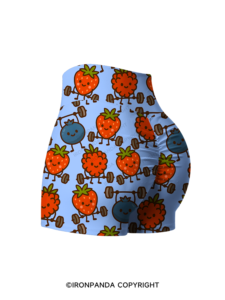 BERRY STRONG Printed Yoga Shorts