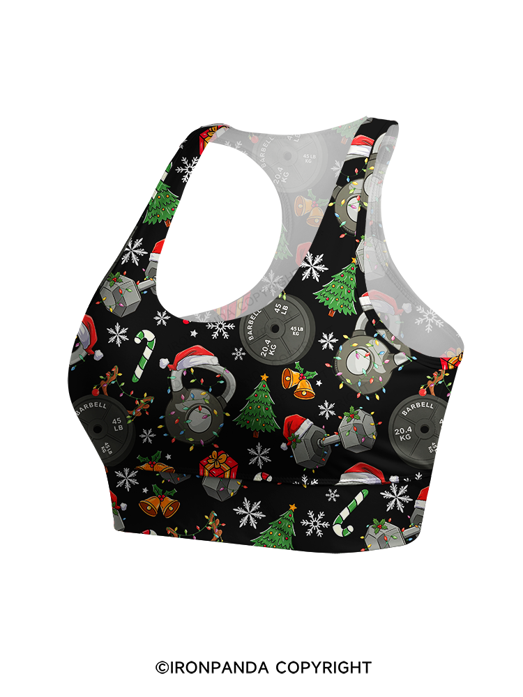 Christmas Fitness Racerback Sports Bra