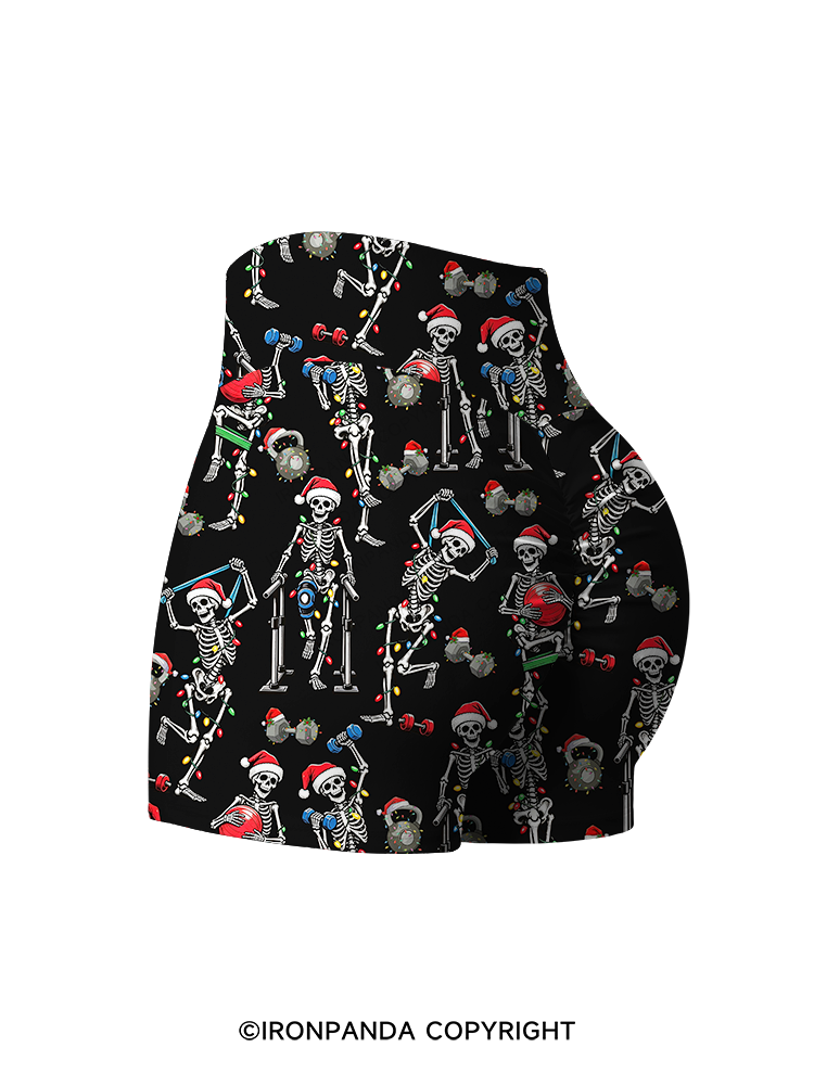 Funny Skeleton Printed Yoga Shorts