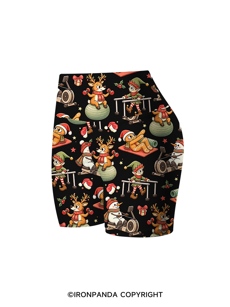 Physical Therapy Christmas Printed Yoga Cycling Shorts