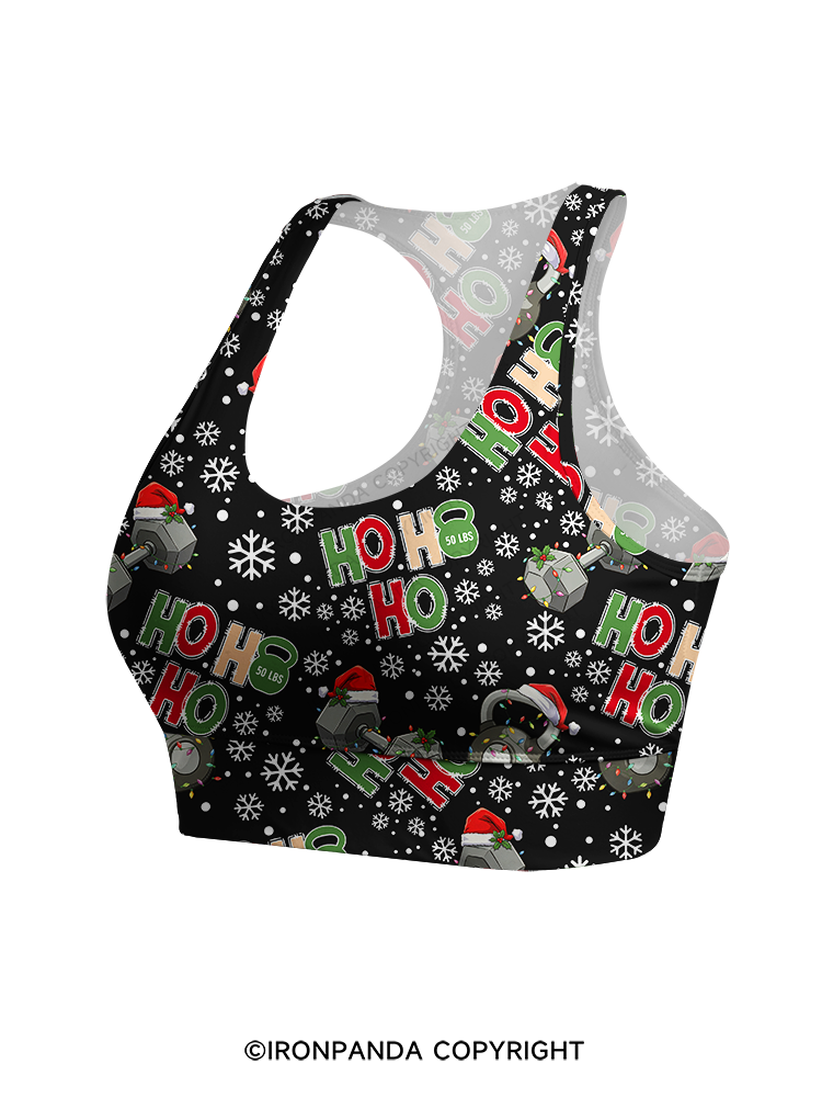 HOHOHO MERRY LIFTMASS Racerback Sports Bra