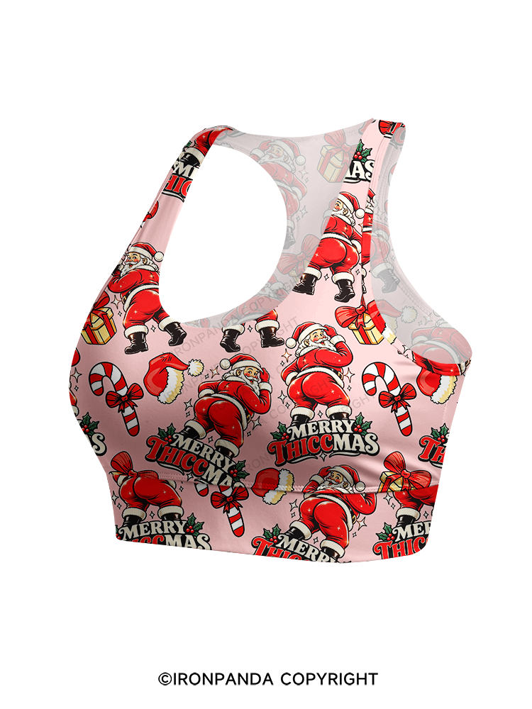 Merry Thiccmas Racerback Sports Bra