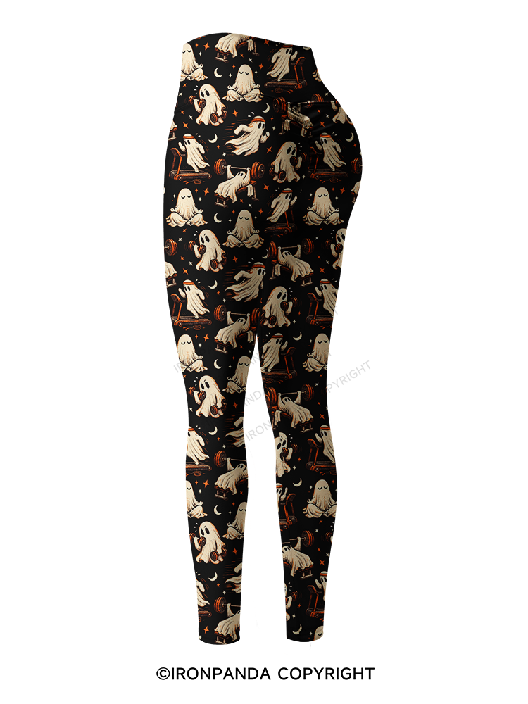 Funny Ghost Weightlifting Fitness Printed Yoga Pants