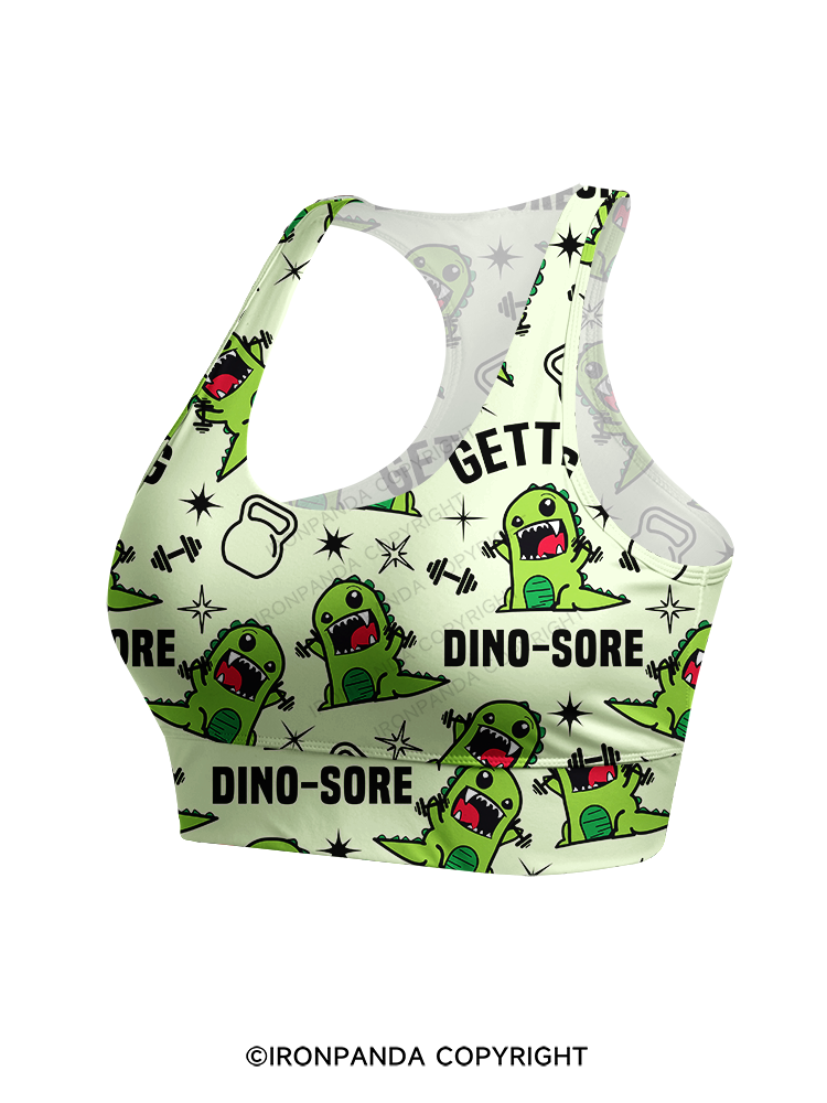 Getting Dino-Sore Racerback Sports Bra