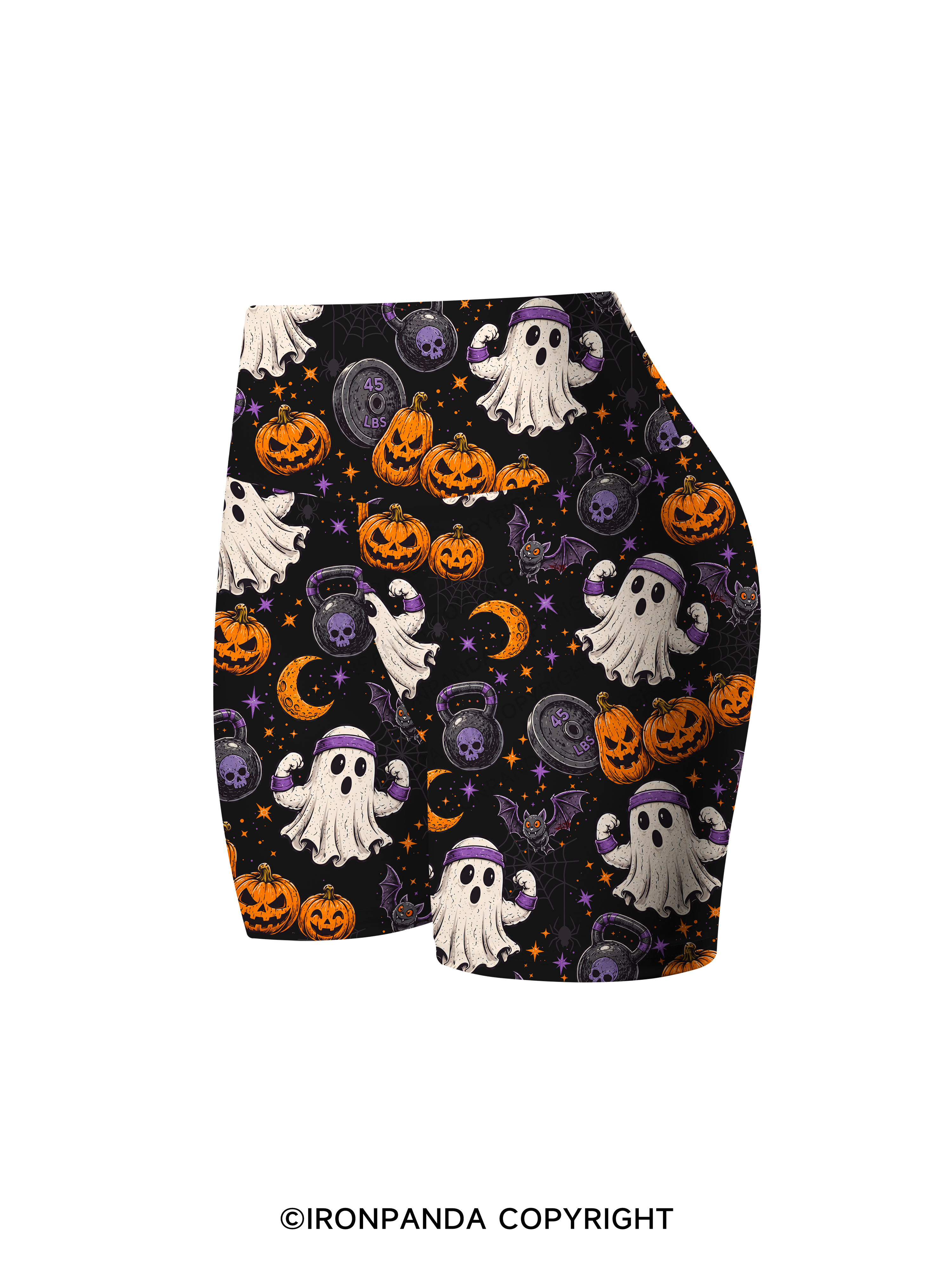 Creep It Lifting Halloween Printed Yoga Cycling Shorts