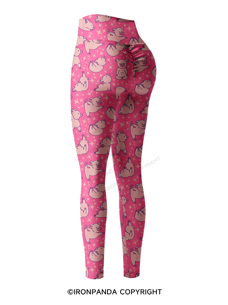 YOGA PIGS Printed Yoga Pants
