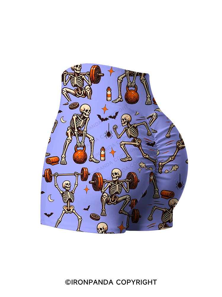 Spooky Exercise Printed Yoga Shorts