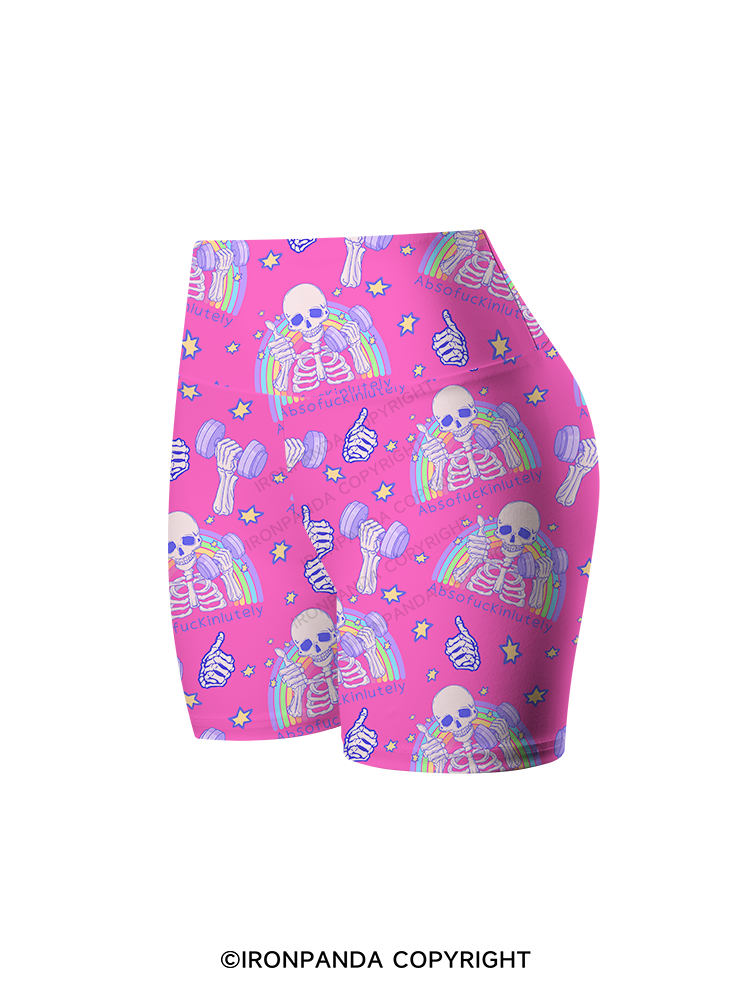 ABSOFUCKINLUTELY GYM  Printed Yoga Cycling Shorts