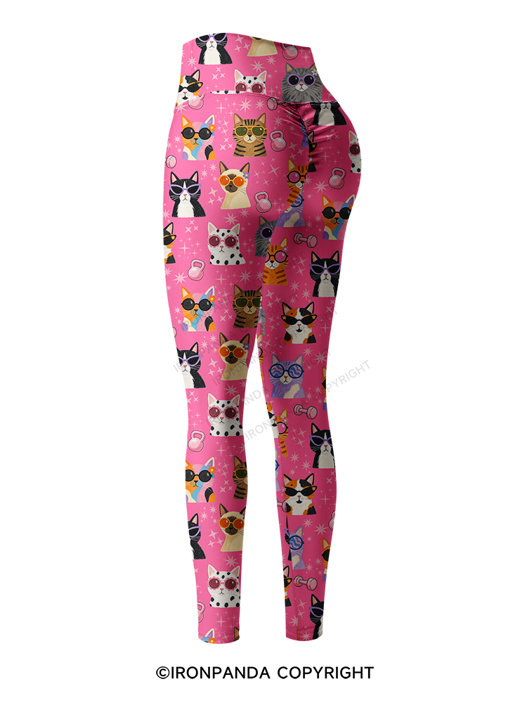 COOL CATS FITNESS PARTY Yoga Printed Yoga Pants
