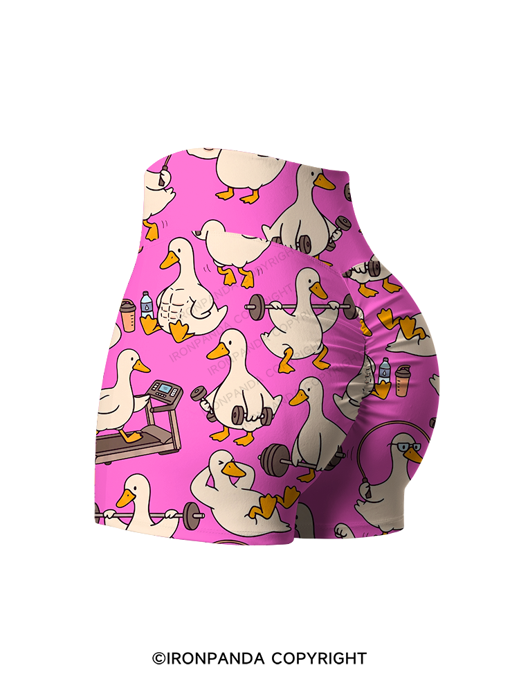 Quack Gym Printed Yoga Shorts